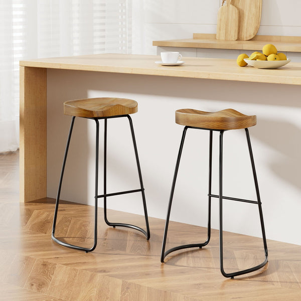 Pine Wood Bar Stool Retro Vintage Tractor Seat Industrial Style Furniture Benches Bar Stools