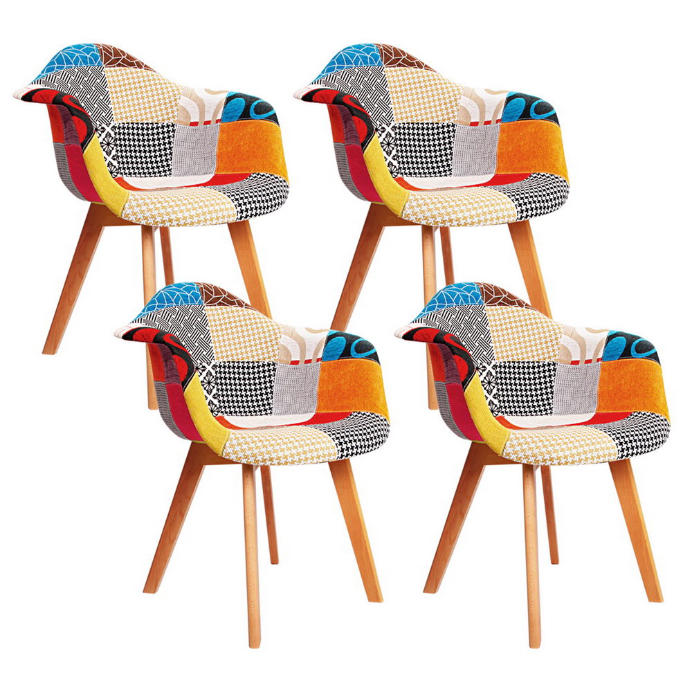 Artiss Set Of 4 Fabric Retro Replica Dsw Dining Chairs