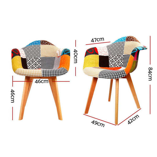 Artiss Set Of 4 Fabric Retro Replica Dsw Dining Chairs