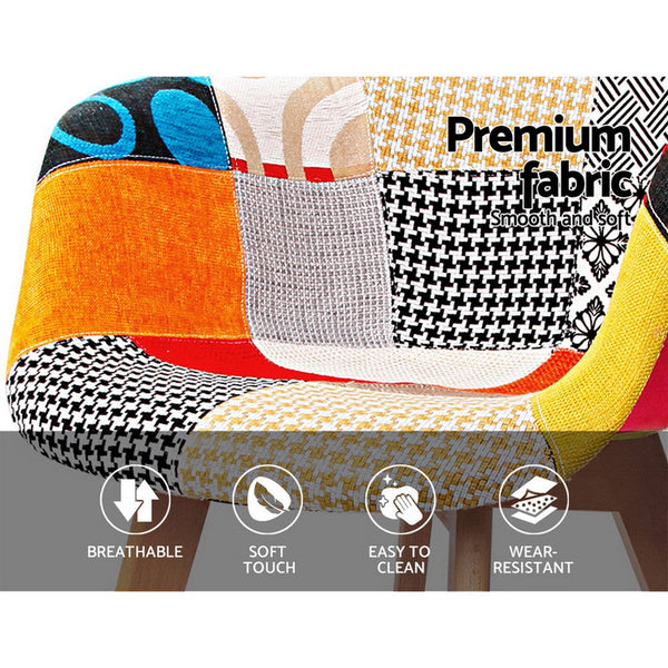 Artiss Set Of 4 Fabric Retro Replica Dsw Dining Chairs