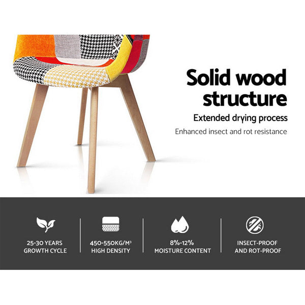 Artiss Set Of 4 Fabric Retro Replica Dsw Dining Chairs