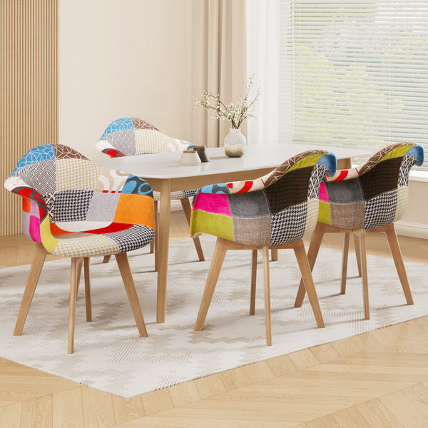 Artiss Set Of 4 Fabric Retro Replica Dsw Dining Chairs
