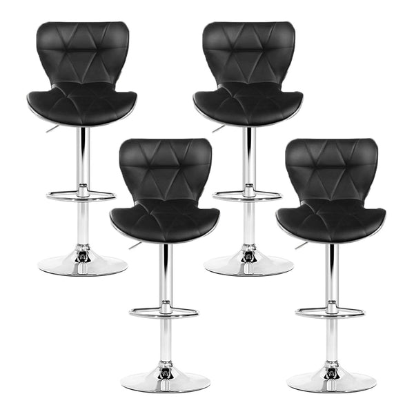 Artiss 4X Bar Stools Gas Lift Leather Seat Black Benches Bar Stools