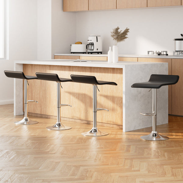 Pu Leather Bar Stools Adjustable Gas Lift Swivel Seats With Steel Base Furniture Benches Bar Stools
