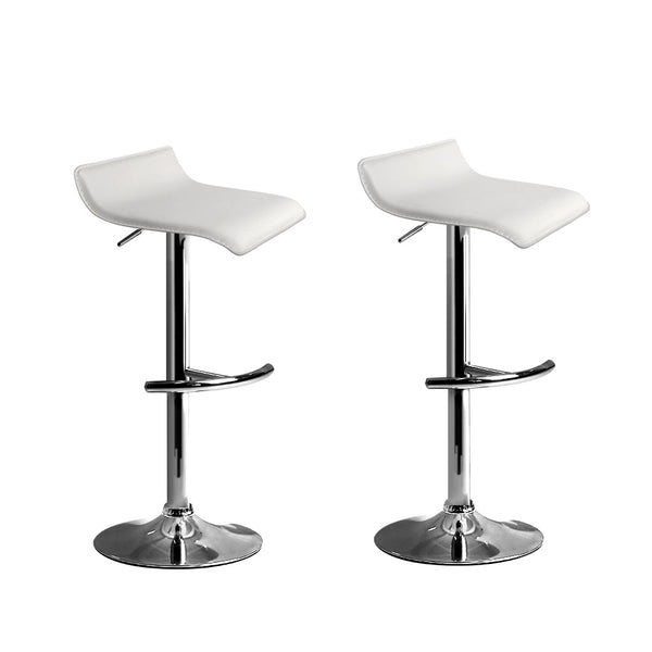 Artiss 2X Bar Stools Adjustable Gas Lift Chairs White Benches Bar Stools