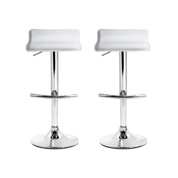 Artiss 2X Bar Stools Adjustable Gas Lift Chairs White Benches Bar Stools
