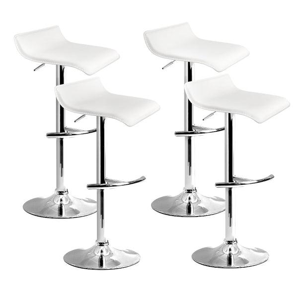 Artiss 4X Bar Stools Adjustable Gas Lift Chairs White Benches Bar Stools