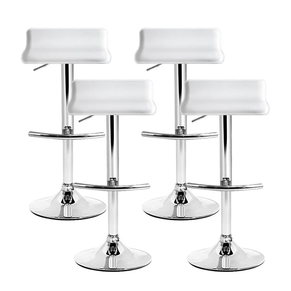Artiss 4X Bar Stools Adjustable Gas Lift Chairs White Benches Bar Stools