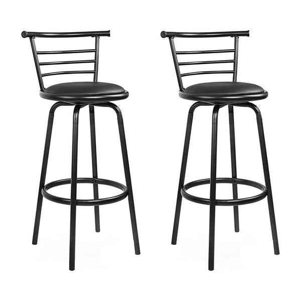 Pu Leather Bar Stools Swivel Padded Steel Frame Kitchen Dining Seating Benches Bar Stools