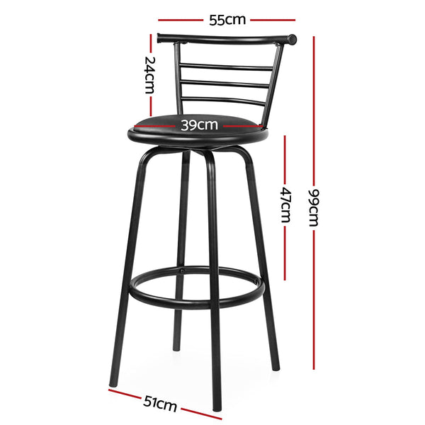 Pu Leather Bar Stools Swivel Padded Steel Frame Kitchen Dining Seating Benches Bar Stools
