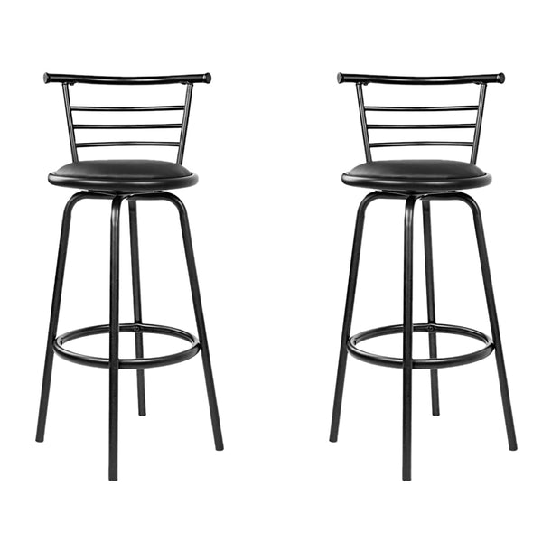 Pu Leather Bar Stools Swivel Padded Steel Frame Kitchen Dining Seating Benches Bar Stools