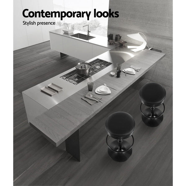 Pu Leather Bar Stools With Gas Lift And Steel Base For Home Furniture Benches Bar Stools