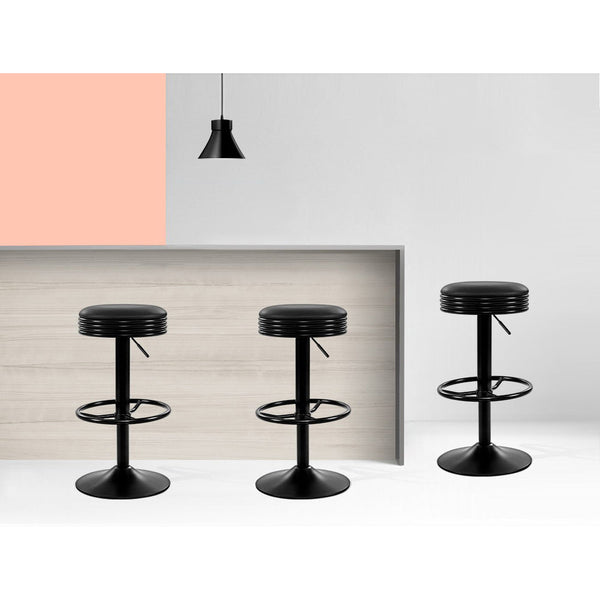 Pu Leather Bar Stools With Gas Lift And Steel Base For Home Furniture Benches Bar Stools