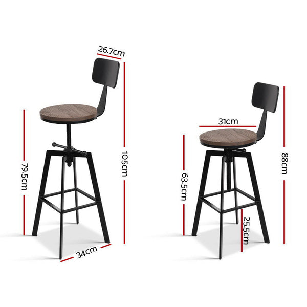 Artiss Bar Stools Kitchen Counter Chairs Vintage Metal Furniture For Home And Garden Benches Bar Stools