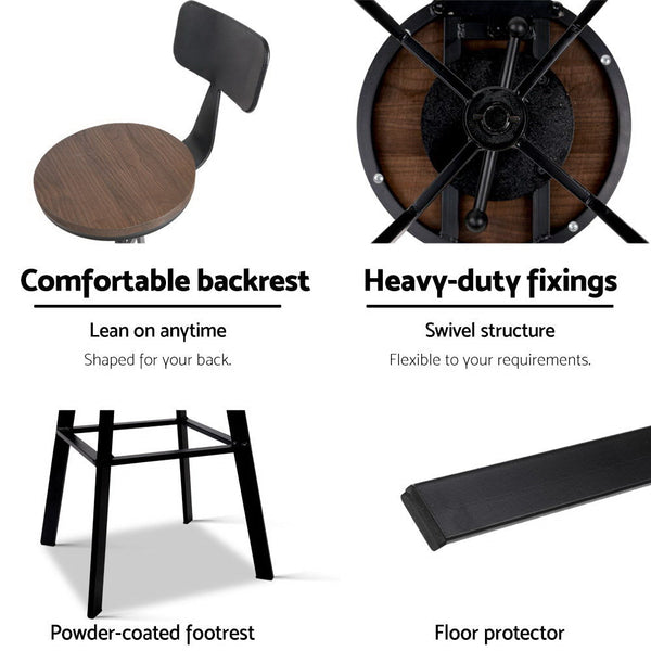 Artiss Bar Stools Kitchen Counter Chairs Vintage Metal Furniture For Home And Garden Benches Bar Stools