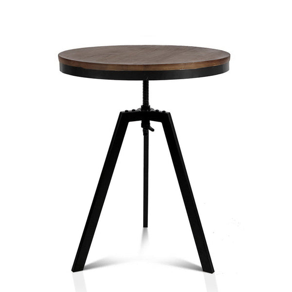 Artiss Bar Table 67 86Cm Height Round Brown Bar Tables