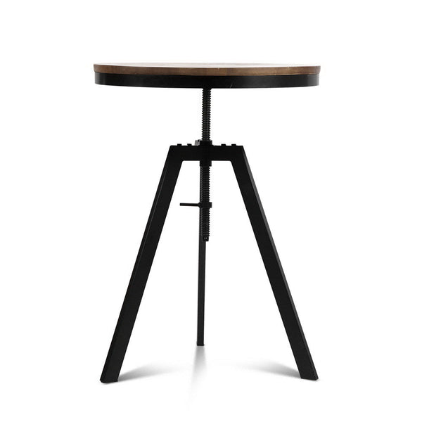 Artiss Bar Table 67 86Cm Height Round Brown Bar Tables