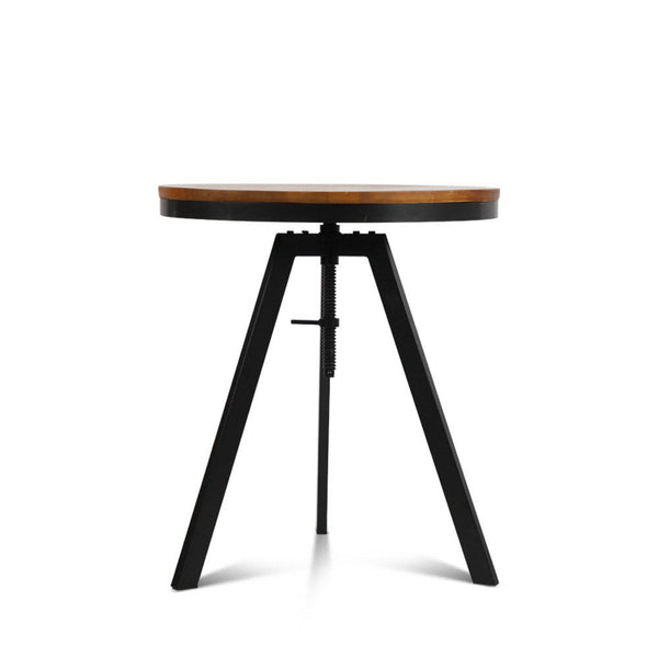 Artiss Bar Table 67 86Cm Height Round Brown Bar Tables