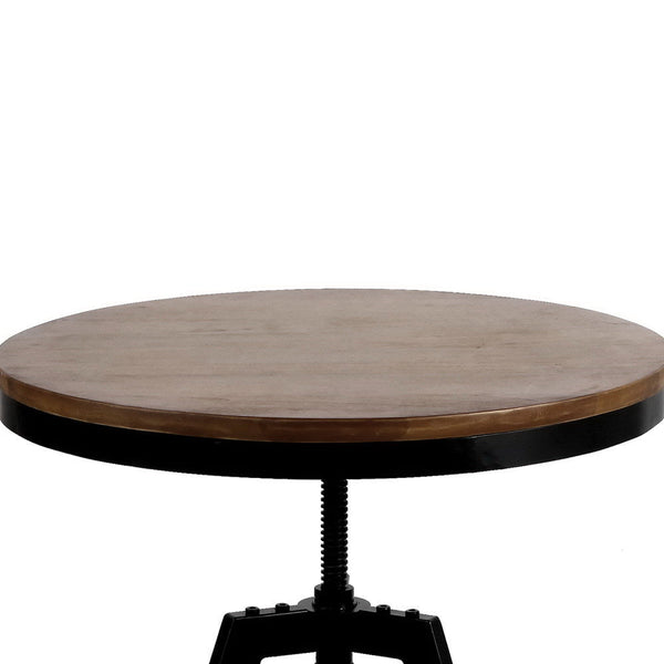 Artiss Bar Table 67 86Cm Height Round Brown Bar Tables