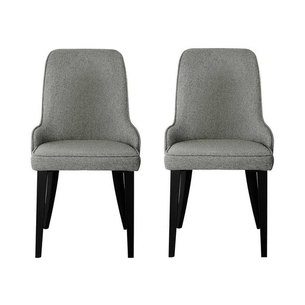 Artiss Set Of 2 Linen Fabric Grey Dining Chairs