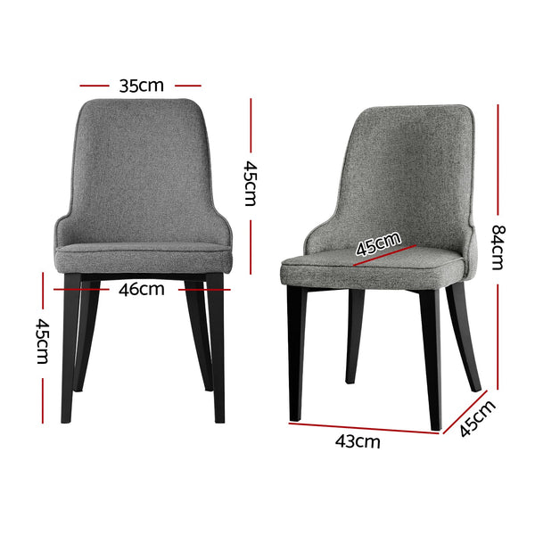 Artiss Set Of 4 Linen Fabric Grey Dining Chairs