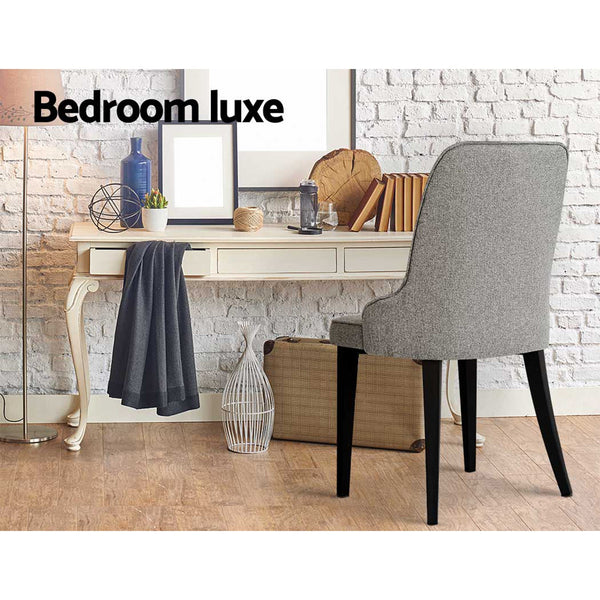 Artiss Set Of 4 Linen Fabric Grey Dining Chairs