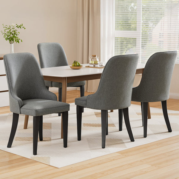 Artiss Set Of 4 Linen Fabric Grey Dining Chairs