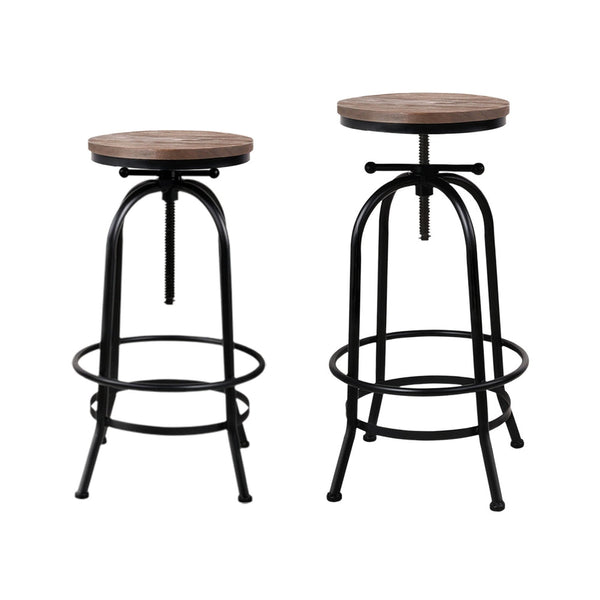 Artiss 4X Bar Stools Kitchen Dining Chairs Adjustable Wooden Vintage Benches Bar Stools