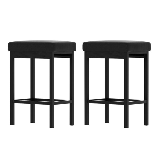 2X Artiss Metal Bar Stools Pu Seat Dining Counter Chairs Benches Bar Stools