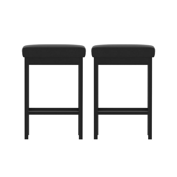 2X Artiss Metal Bar Stools Pu Seat Dining Counter Chairs Benches Bar Stools
