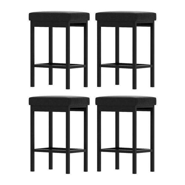 Metal Bar Stools With Pu Seat And Reinforced Frame For Kitchen Dining Benches Bar Stools