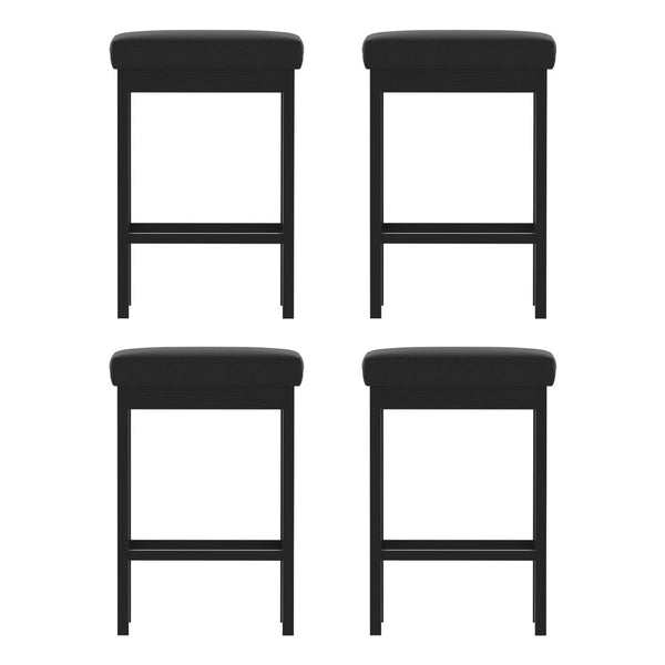 Metal Bar Stools With Pu Seat And Reinforced Frame For Kitchen Dining Benches Bar Stools