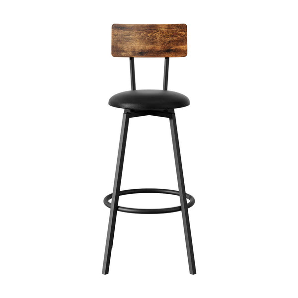 Artiss 2X Industrial Bar Stools Upholstered Counter Chairs Steel Frame Anti Scratch Benches Bar Stools