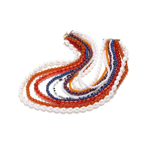 Veile Studios Bohemian Style Light Luxury Design Beaded Clavicle Chain Women's Necklace Necklaces & Pendants