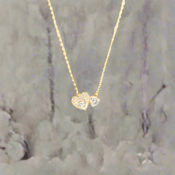 18K Gold Plated 925 Sterling Silver Zircon Heart Necklace Necklaces & Pendants
