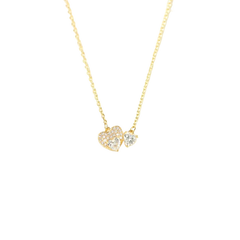 18K Gold Plated 925 Sterling Silver Zircon Heart Necklace Necklaces & Pendants