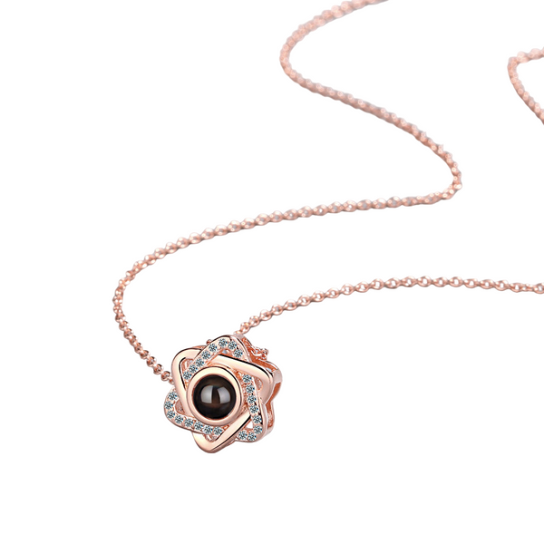 Necklace Female Star Pendant 100 Language Projection Memories Of Love Short Collarbone Chain Necklaces & Pendants