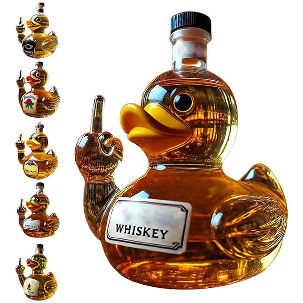 10 Oz Middle Finger Duck Bottle Funny Whiskey Decanter. Great Prank Decoration For Bar Office Or Home Decanters