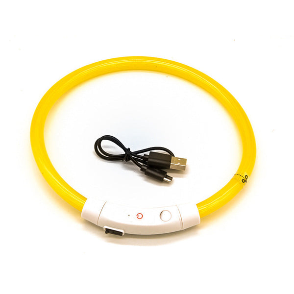 Led Fiber Optic Dog Collar Multi Color Pvc Usb Rechargeable Night Safety (S/M/L Sizes) Dog Collars
