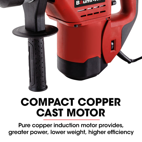 Baumr Ag Baumr Ag 1500W Pro Grade Electric Rotary Jackhammer Hammer Drill With 2 Bonus Chisels 3 Bits Jackhammers