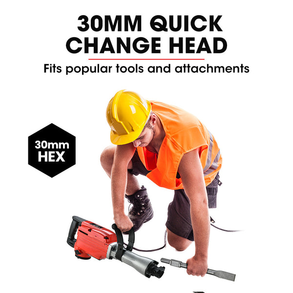 Baumr Ag Baumr Ag 2200W Pro Grade Electric Demolition Jackhammer With 3 Bonus Chisels Carry Case Jackhammers