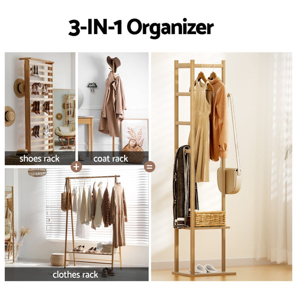 Artiss Clothes Rack Airer Coat Stand Bamboo Clothes Airers