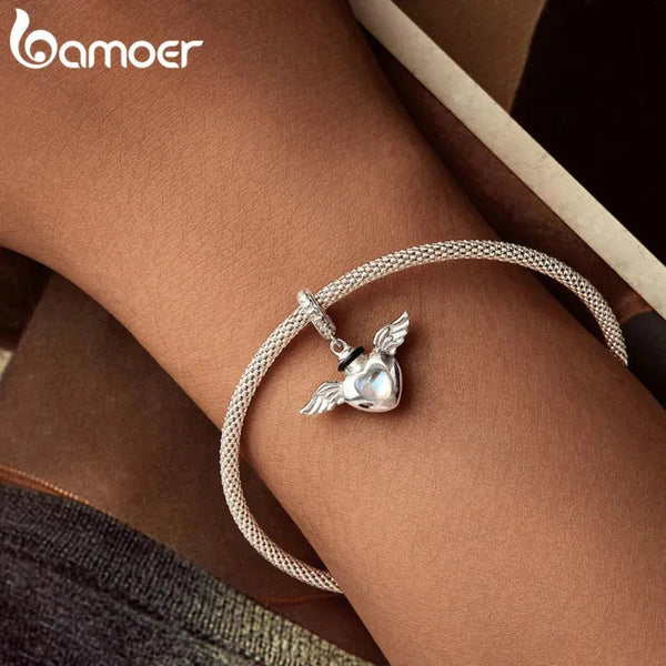 Veile Studios Bamoer Custom 2024 Jewelry Sterling Silver Pet Memorial Charm Pendant Heart Necklaces & Pendants