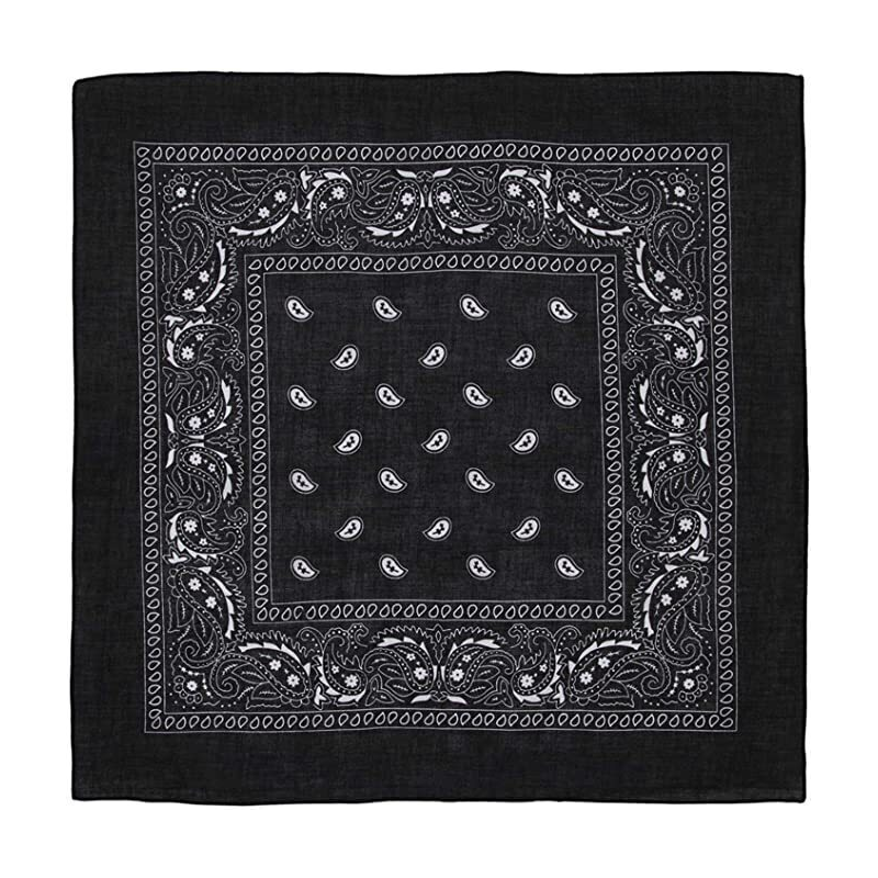 Br Costumes Bandana Paisley 100% Cotton Head Wrap Durag Bandanna Summer Biker Scarf Mask Black Scarves