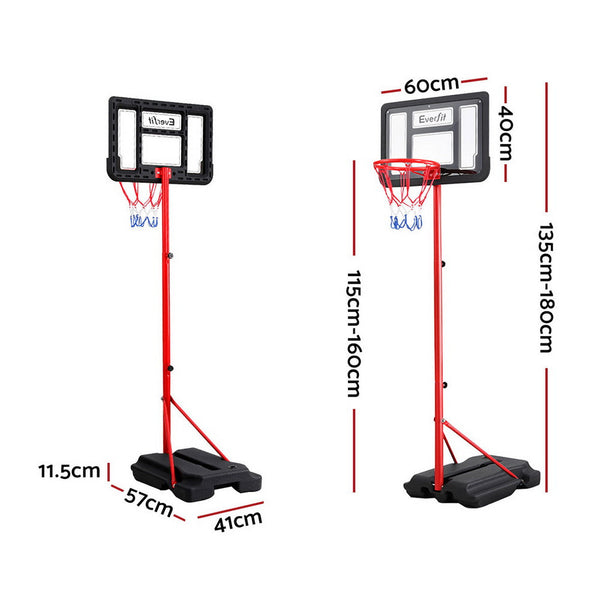 Everfit 1.6M Kids Basketball Hoop Stand System Portable Basketball Backboards