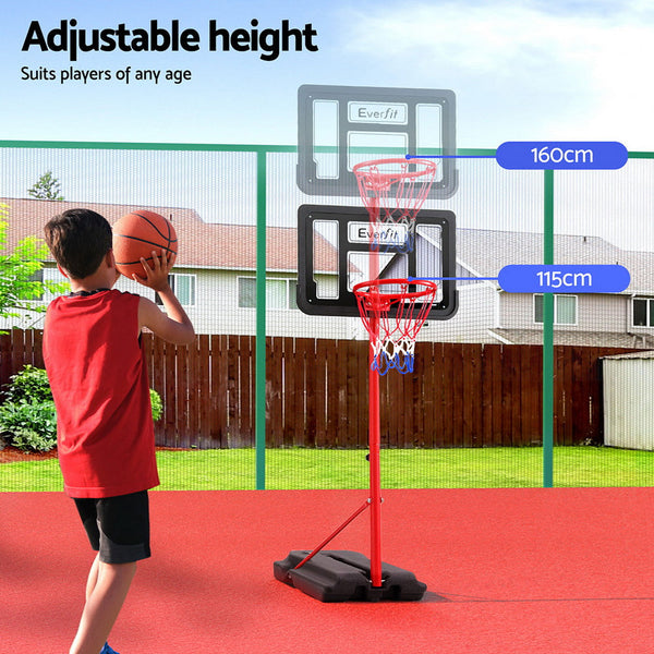 Everfit 1.6M Kids Basketball Hoop Stand System Portable Basketball Backboards