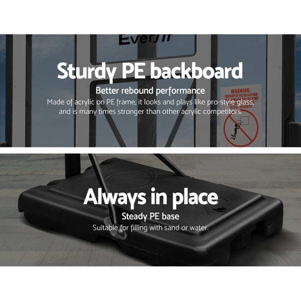 Everfit 3.05M Basketball Hoop Stand System Adjustable Height Portable Pro Blue Basketball Backboards