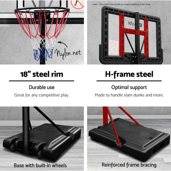 Everfit 3.05M Basketball Hoop Stand System Adjustable Height Portable Pro Blue Basketball Backboards