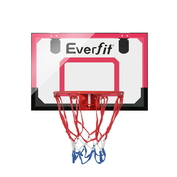 Everfit 23" Mini Basketball Hoop Backboard Door Wall Mounted Sports Kids Red Basketball Backboards