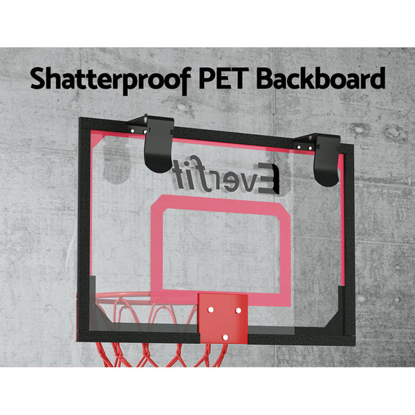 Everfit 23" Mini Basketball Hoop Backboard Door Wall Mounted Sports Kids Red Basketball Backboards